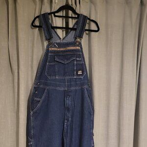 Berne Cobblestone unlined Bib Overalls in Stone Washed Dark - Altered - 38 x 23